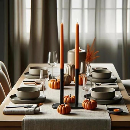 10-Inch Tall Dripless Taper Candles Set of 4 - Orange Tapered Candles, Perfect for Halloween,Fall - Smokeless, Unscented, Long Burning - Hand Poured, Colored Tall Candlesticks - Thanksgiving