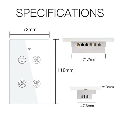MoesGo WiFi RF Smart Light Dimmer Switch 2/3 Way Muilti-Control Association Smart Life/Tuya APP Relay Status Backlight Switch Off RF Remote Control,Compatible with Alexa Google Voice Assistants White