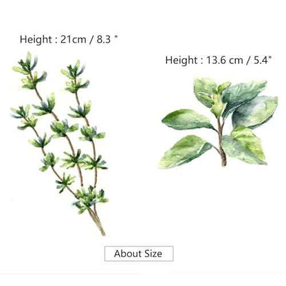 Herb Wall Decals Stickers Peel and Stick,Kitchen Stickers Decals for Cabinet Peel and Stick,Herb Art Decor for Kitchen