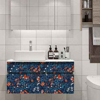 Peel and Stick Wallpaper,17.71"x118.1" Removable Waterproof Blue Tree Branch Wallpaper Decorative Vinyl Self-Adhesive Contact Paper for Living Room Bedroom Washroom Cabinet