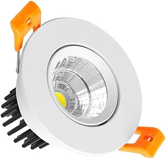 2 Inch LED Downlight, 3W Recessed Lighting COB Dimmable, 5000K Daylight White, CRI80, Ceiling Lights with LED Driver, 1 Pack