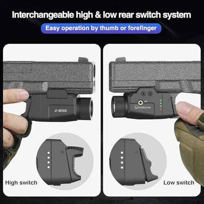 DARKFANG Pistol Green Laser Light Combo with High and Low Switch System for Picatinny and GLK Rails
