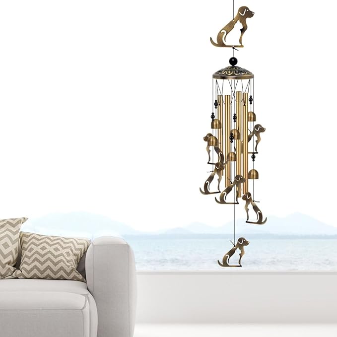 Outdoor Dog Wind Chimes Decor, Mobile Blessing Wind Bells Decorate, Sympathy Wind Catcher, Memorial Gifts for Mom, Grandma, Woman (Housewarming/Outside/Indoor/Home/Room/Porch/Yard/Garden Decoration)