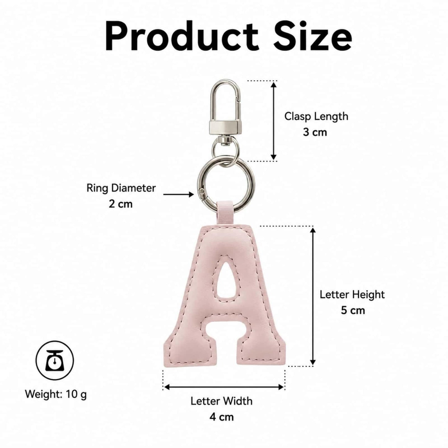 PYNASA Stainless Steel Initial Leather A-Z Charm Keychain for Women Men,Cute Initial Letter Pendant Purse Charm Key Chain Jewelry Accessories Gifts (A)