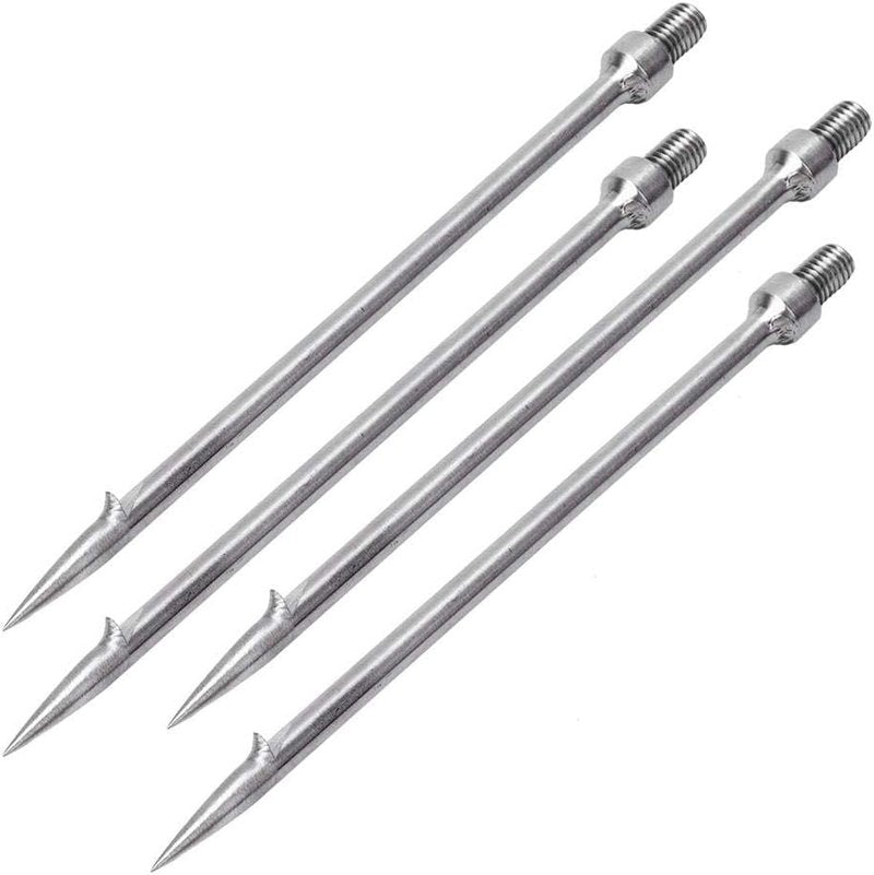 Stainless Steel Fishing Spear - 4 Pcs Single Prong Harpoon Gaff Hook | 6.5x0.5x0.5 Inch Outdoor Tackle