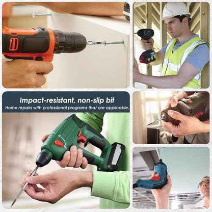 18 Pcs Magnetic Screwdriver Drill Bit Set, Impact-Resistant and Anti Slip Bits, Carbon Steel Impact Driver Screwdriver Bit for Screws Electric Drill (25/50/65/70/75/90/100/120/150mm)
