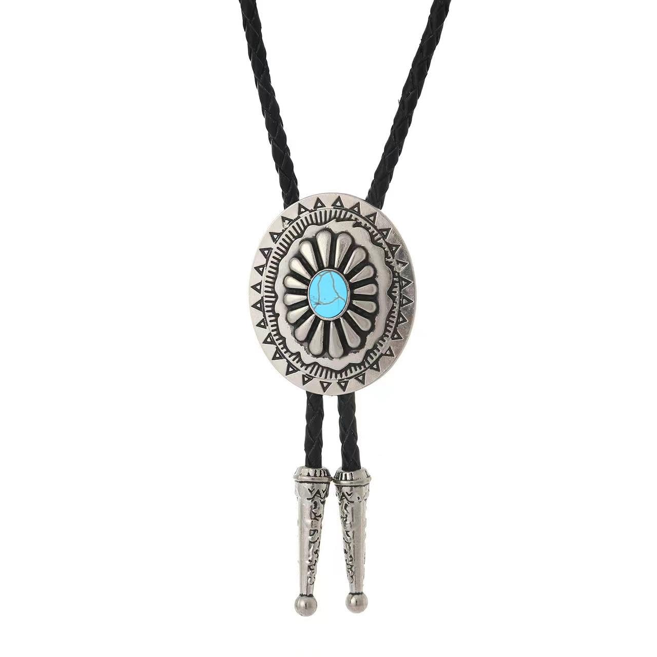 GelConnie Handmade Bolo Tie for Men Western Cowboy Leather Necktie Costume Bolo Tie Halloween Accessories for Men Women