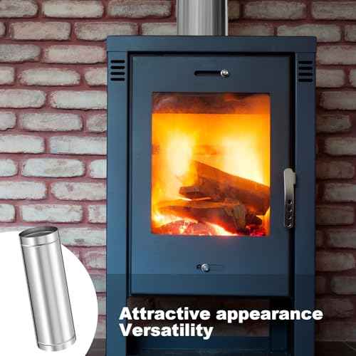 6" Inner Diameter Stove Pipe Single Wall Stainless Steel Chimney Pipe Ducting 24" Flue Chimney Extension(1 Piece)