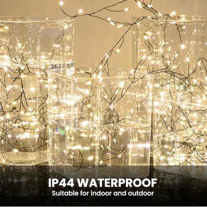 Dailyart Fairy Lights Plug in, 1000 Led Twinkle String Light with Remote 75Ft Waterproof 8 Modes Warm Cluster Lights with Timer for Bedroom Wreath Window Wedding Christmas Tree Decoration,Black Wire