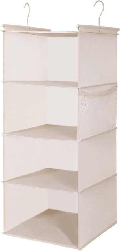 MAX Houser 4 Tier Shelf Hanging Closet Organizer, Space Saver, Closet Hanging