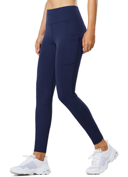 baleaf Thermal Leggings for Women Waterproof Fleece Lined Hiking Pants Winter Warm Tights Skiing Running Yoga Gear Navy XL