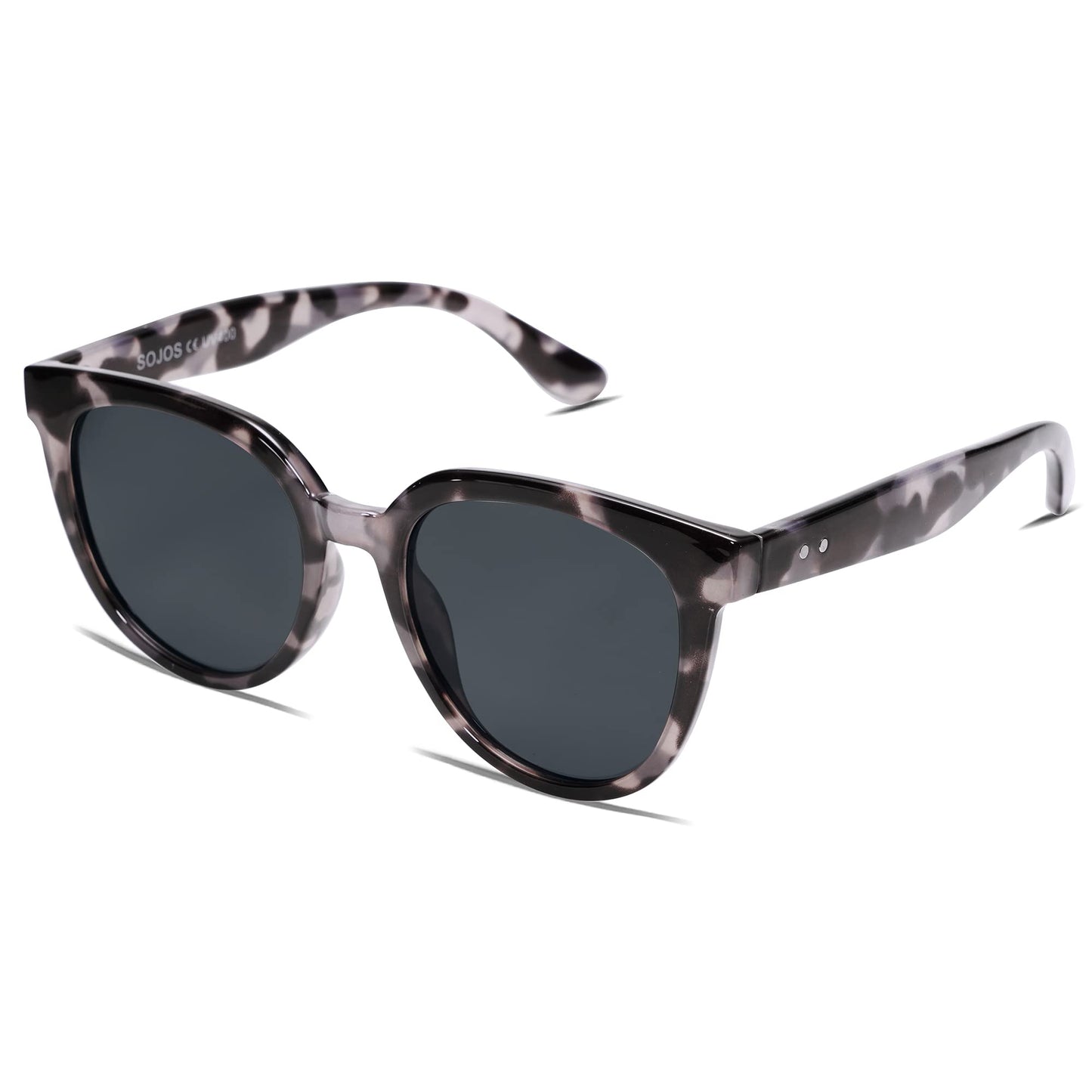 SOJOS Trendy Cat Eye Round Polarized Sunglasses for Women Fashion UV Protection Sunnies Sunglasses SJ2175