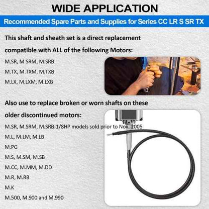 Replacement for Foredom Flexshaft S-93 Inner Shaft Cable & S-77 Outer Sheath Set for CC LR S SR TX Series Rotary Motors Jewelry Tool Maintenance Kit, 39¡± Long