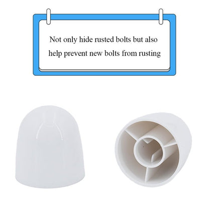Toilet Bolt Caps Toilet Bolt Covers Toilets Screw Cover Caps Decorative 4 Pieces 1.26 Inch Height Avoid The Hassle of Trimming Bolts fit a lot of Model Toilets White Plastic Ckyleole