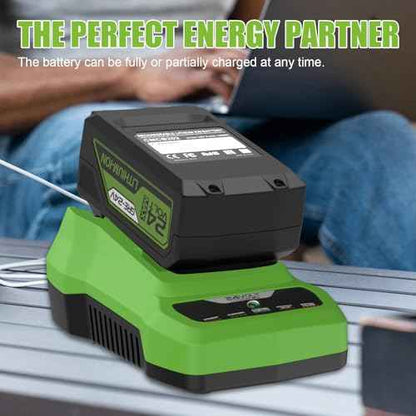 6500mAh 29842 29852 Replacement for Greenworks 24V Battery and Charger for Greenworks 24V Cordless Tools