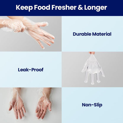 CLEANWRAP Disposable Gloves - LDPE, BPA FREE (1,000 Piece) - Mothers Day Gifts for Mom I Food Service & Clean Plastic Gloves Disposable, Korean, Clean Vinyl Glove