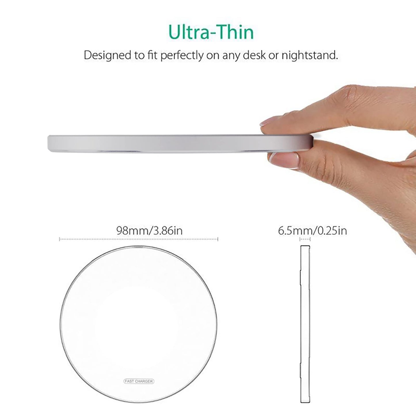 Wireless Charger 20W Max Fast Wireless Charging Pad Compatible with iPhone 11 12 13 14 15 16 Pro/Pro Max, iPhone Xs/XS Max/XR/8 Plus, Air Pods Pro/3/2; for Samsung Galaxy/Note, Galaxy Buds (White)