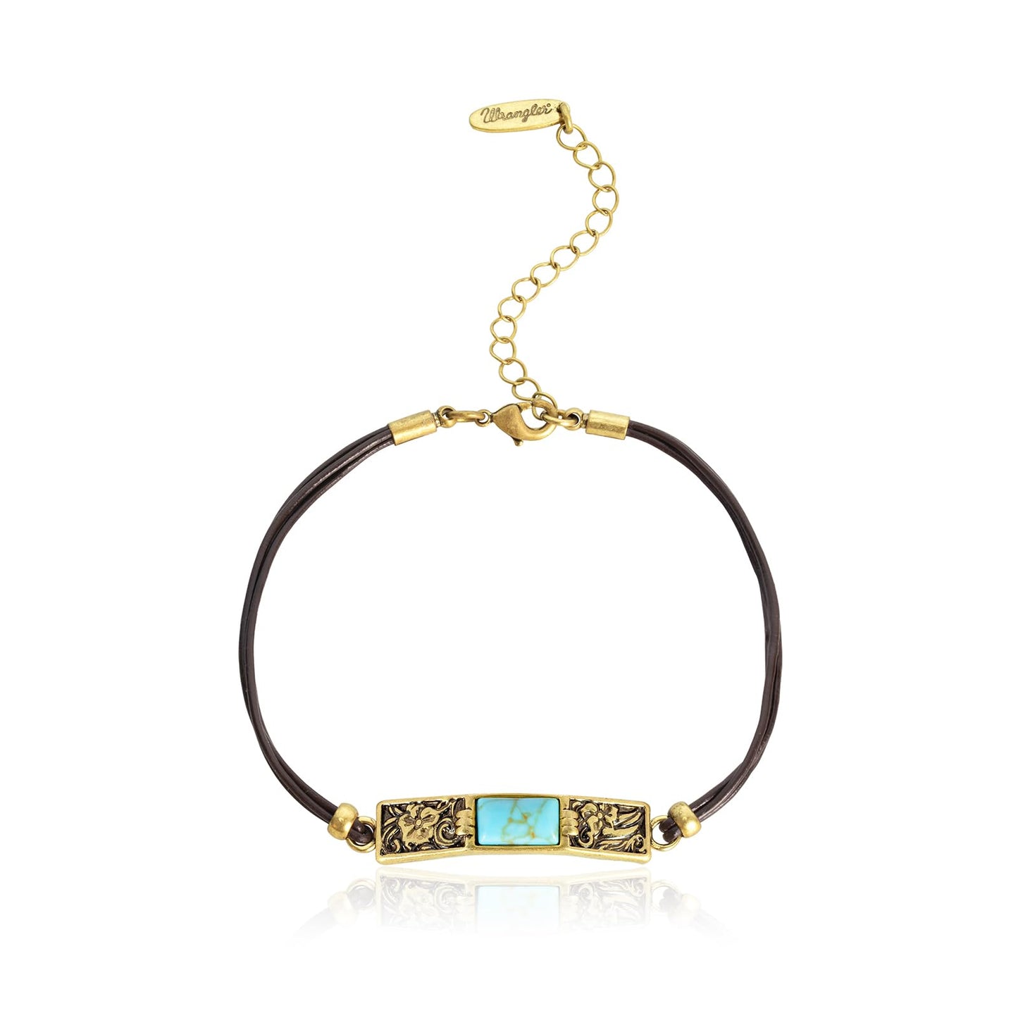 Montana West x Wrangler Faux Leather Wrap Bracelets for Women Western Country Bohemian Cowgirl Turquoise Dainty Jewelry AR-WGW-1119G-TQ