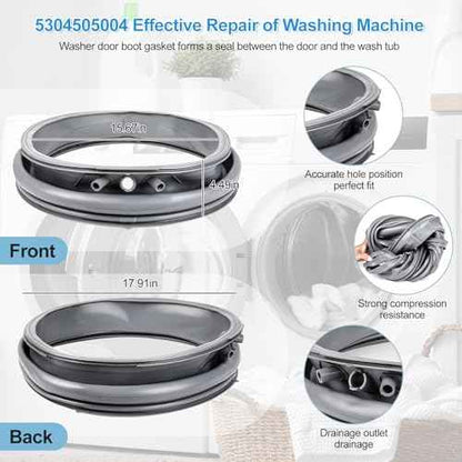 5304505004 Washer Door Gasket Replacement Compatible with Frigidaire Electrolux Washer Door Seal, 5304505004 Front Load Washing Machine Door Bellow Boot Gasket Replace Parts 5304516744 5304505239