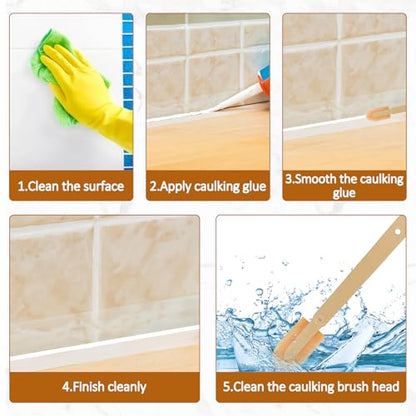 4 Size Caulk Smoothing Tool Silicone Caulking Finishing Tool Caulking Finger Kit Reusable Sealant Spatula Spreader Rubber Caulk Finishing Set Grout Sealer Remover for Tiles Brick Kitchen Bathroom