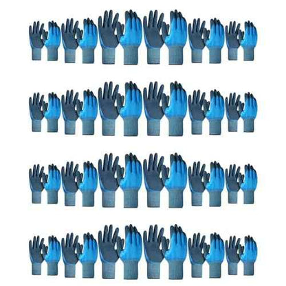 Mimorou 24 Pairs Waterproof Work Gloves Bulk Double Rubber Coated Non-slip Working Gloves Women Men Gardening Gloves