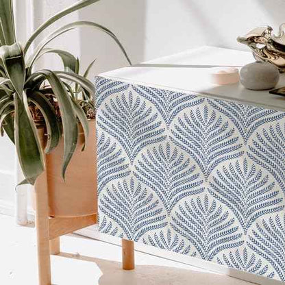 Cohoo Home Blue and White Peel and Stick Wallpaper Modern Navy Blue Contact Paper for Cabinets Drawers Boho Self-Adhesive Wallpaper Geometric Contact Paper Bathroom Bedroom Waterproof 17.3inW 78.7inL
