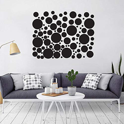 Polka Dot Wall Decals Decorative Art Bedroom Living Room (110 Circles) Easy Peel Black Polkadots Stickers