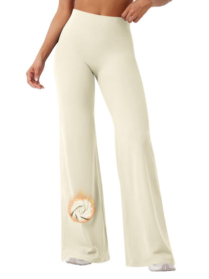 YEOREO Workout Leggings Womens No Front Seam Straight Leggings 33" Thin Fleece High Waist Buttery Eddiy Gym Yoga Pants Apricot White XL