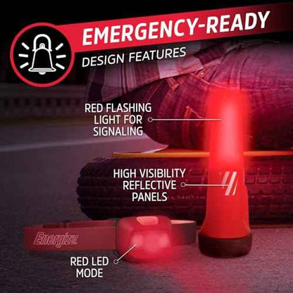 Energizer WeatheReady Power Outage Kit with 2-in-1 LED Flashlight Lantern, LED Headlamp, IPX4 Water-Resistant, Backup AA + AAA Batteries, Storage Case, Hurricane Preparedness Items