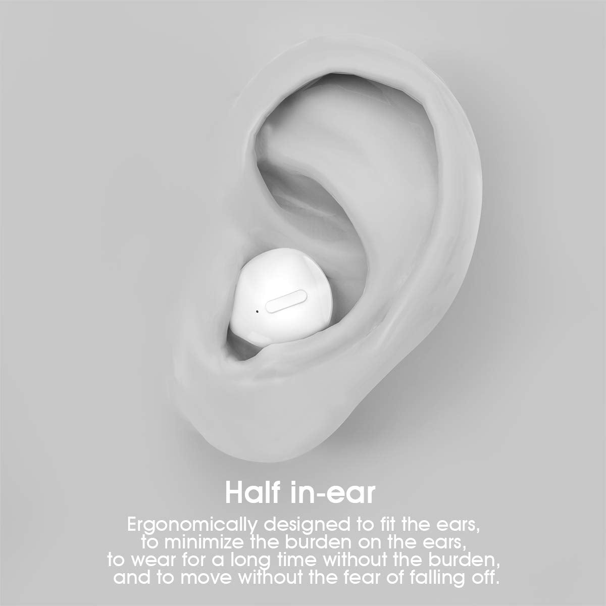 SZHTFX Invisible Earbuds Sleep Bluetooth Earbuds Mini Tiny Discreet Hidden Headphones for Work, Small Ear Canals - Single Earbud with Charging Case (Black-（Single）)