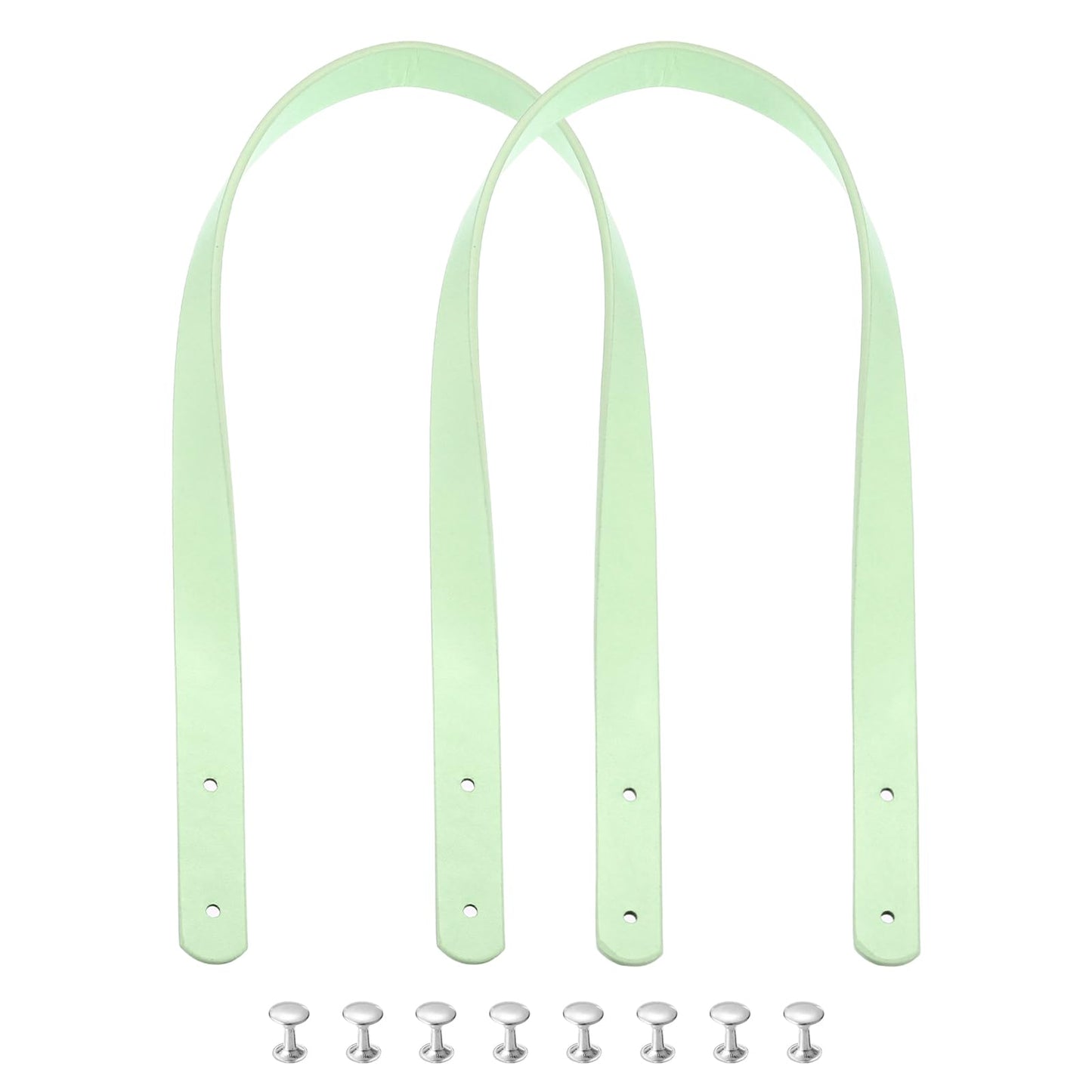 MECCANIXITY 2pcs 24 Inch (60cm) PU Leather Purses Straps Handbag Belt Band Bag Handle for Purse Wallet Tote Making, Light Blue