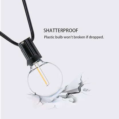 100FT Outdoor Globe String Lights LED Waterproof G40 String Lights Connectable with 52 Shatterproof Bulbs Dimmable Patio Lights String for Bistro Backyard Gazebo Lights