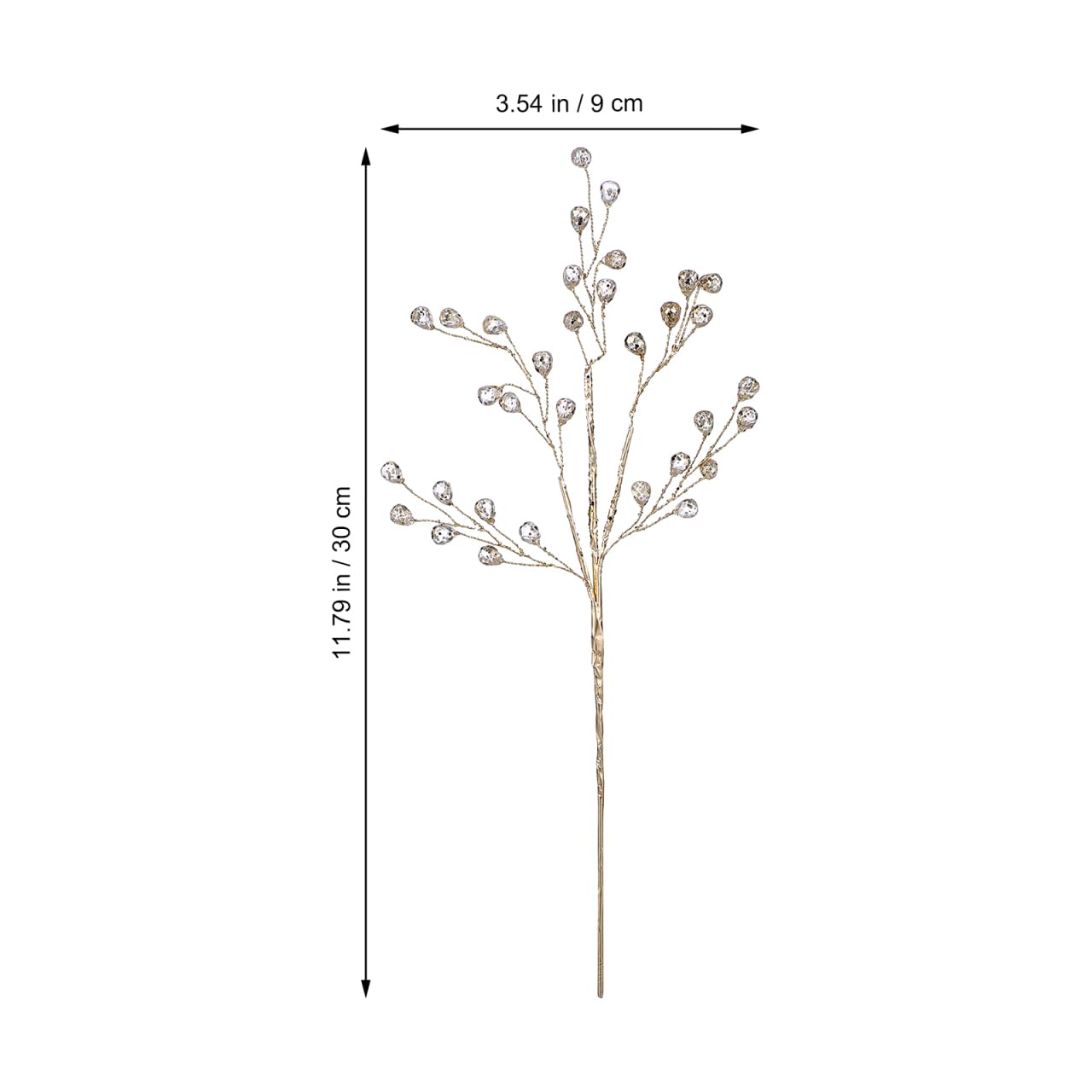 Homoyoyo 2PCS Crystal Christmas Tree Picks Artificial Crystal Picks for Christmas Tree Home Wedding Party Home Decoration DIY Crafts Wreaths Bridal Bouquets Decors Clear