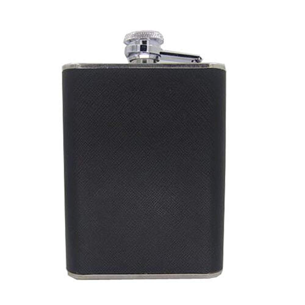 Colorsheng 5 oz PU Leather Wrapped Stainless Steel Flask Liquor Alcohol Bottle Holder with Built-in Cigar Case and Funnel Set for Man Woman