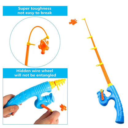 Toyvian Portable Fishing Pole, 22inch Lightweight Starter Fishing Rod for Beginners Easy-to-Handle Outdoor Practice Pole for Summer Lake and Pond Fun