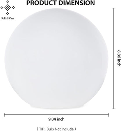 10 Inch Ball Table Lamp with Glass Shade, Ball Light Bookshelf Lamp for Bedroom, Dorm, Office and Bedroom Bookshelf Reading Decoration, Without Bulb