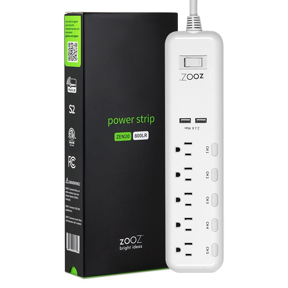 Zooz 800 Series Z-Wave Long Range Smart Plug ZEN04 800LR | Hub Required | Works with the Z-Box Hub, Home Assistant, and Hubitat