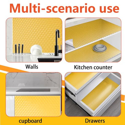 Peel and Stick Countertops, 16.4 Ft (5 m) Aluminum Foil Countertop Contact Paper, Self-Adhesive Oil Proof Heat Resistant Kitchen Backsplash Wallpaper (Diamond, Gold)