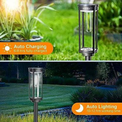 Solar Pathway Lights Outdoor 8Pack, 12H Lasting Solar Powered Path Lights for Outside, IP65 Waterproof Solar Walkway Lights Outdoor for Yard Sidewalk Driveway Patio
