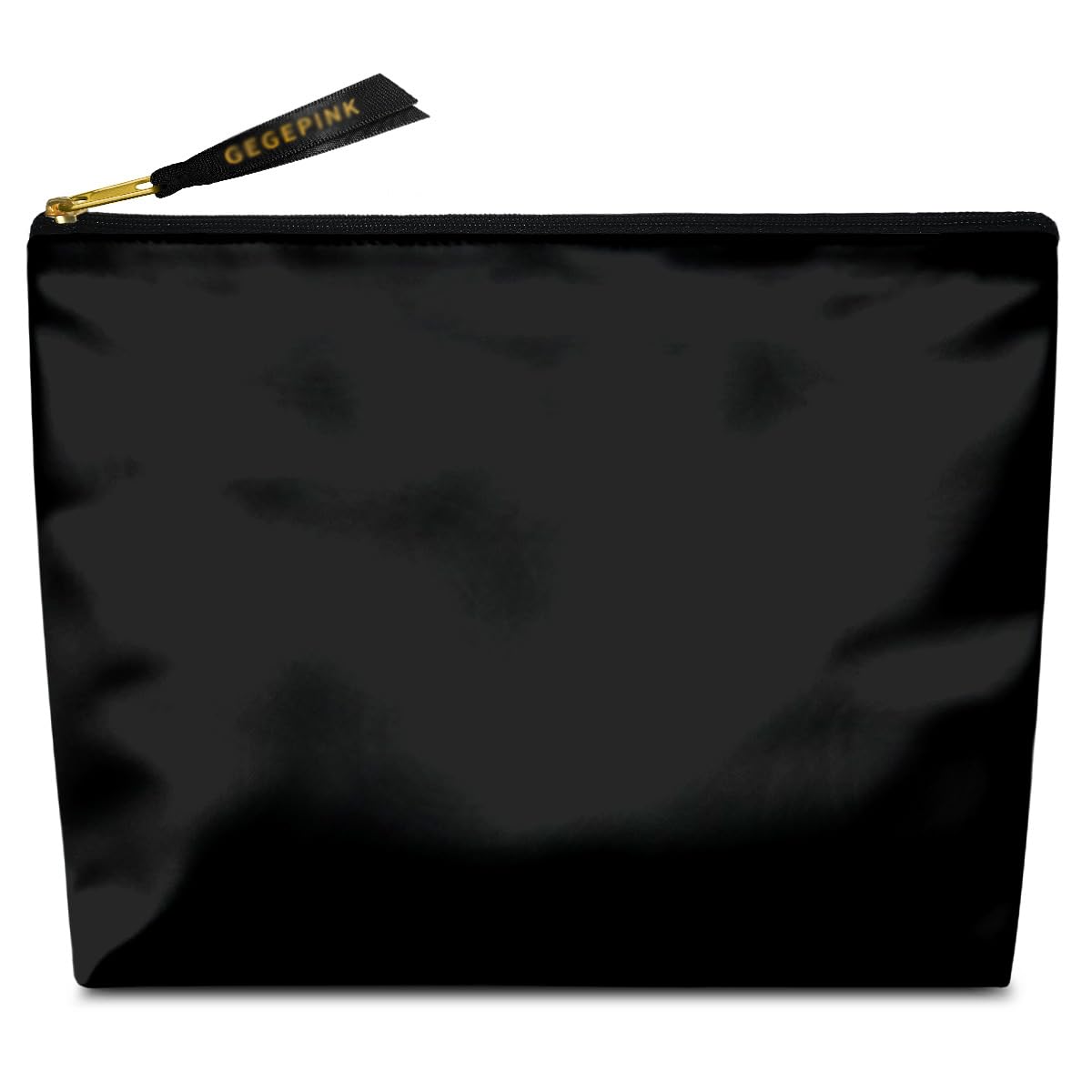 GEGEPINK Cute Makeup Bag for Purse Waterproof Cosmetic Bags for Women Funny Smooth Zipper Travel Toiletry Pouch 10X8 Inches-Black Makeup pouch