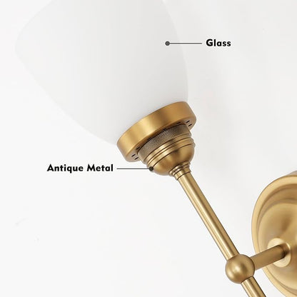 HEQIQEH Vintage Rechargeable Battery Powered Wall Sconces Set of 2, Funnel Flared Glass Shade Dimmable Cordless Wall Mounted Lamp Fixture with Remote Control for Bedroom Bathroom Vanity Stairs