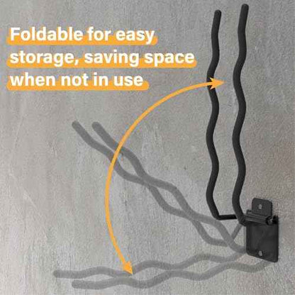 Heavy Duty Garage Hooks - 6 Pack Wave Hooks for Shovels, Chairs Tools - Durable 12" Ladder Hanger, Ideal for Garden, Garage, Yard Tool Organization