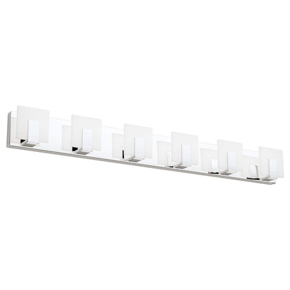 Aipsun 6 Lights Dimmable Modern LED Bathroom Vanity Light Acrylic Stainless Steel Chrome Up and Down Bathroom Wall Light Over Mirror(White Light 6000K)