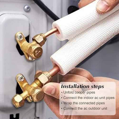 NEAGLORY 10 Ft Mini Split Line Set 1/4" & 3/8" O.D. Twin Copper Tubing Insulated Coil Copper Pipes HVAC for Mini Split AC and Heating Equipment
