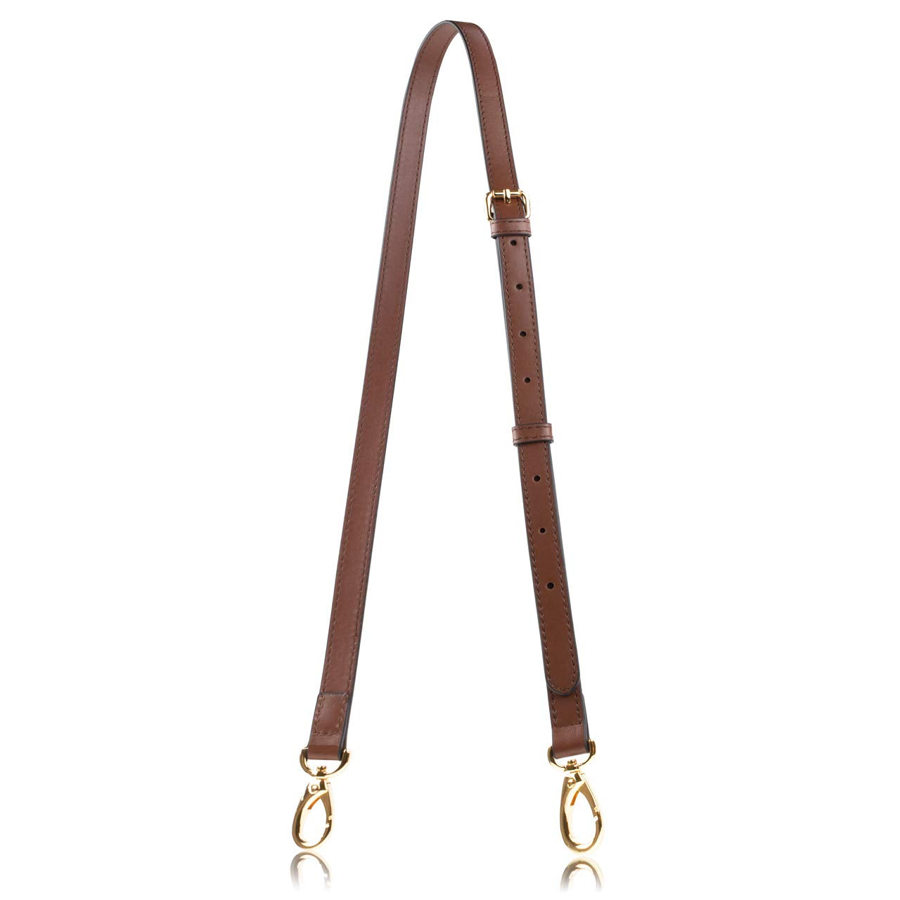 Allzedream Genuine Leather Purse Strap Replacement Crossbody Handbag Long Adjustable (Dark brown)