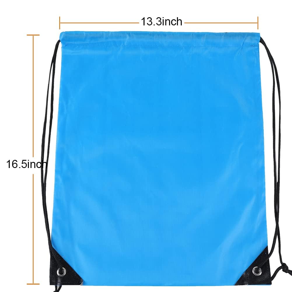 CODOBON 50 Pcs Drawstring Bags, Bulk Draw String Backpack, Cinch Polyester Bag for Gym Sport, Sky Blue