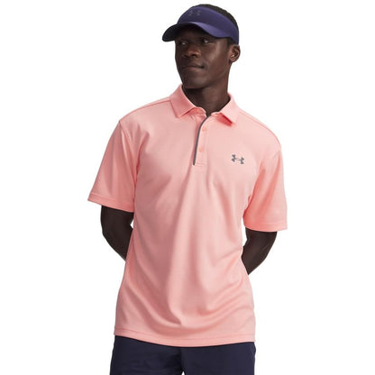 Under Armour Men's Tech Golf Polo, (603) Posh Pink / / Pitch Gray, 3X-Large