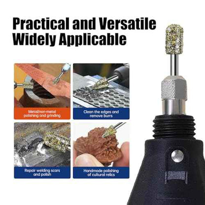 20Pcs 46-Grit Diamond Grinder Bits for Dremel Tool Accessories, 1/8" Shank, Rotary Tool Bits for Stone Glass Resin Porcelain Ceramic Dog Nail Glaze Metal Carve Engrave Polish