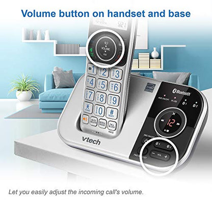 VTech VS112-4 Bluetooth 4 Handset Cordless Phone for Home with Answering Machine, Call Blocking, Caller ID, Intercom and Connect to Cell
