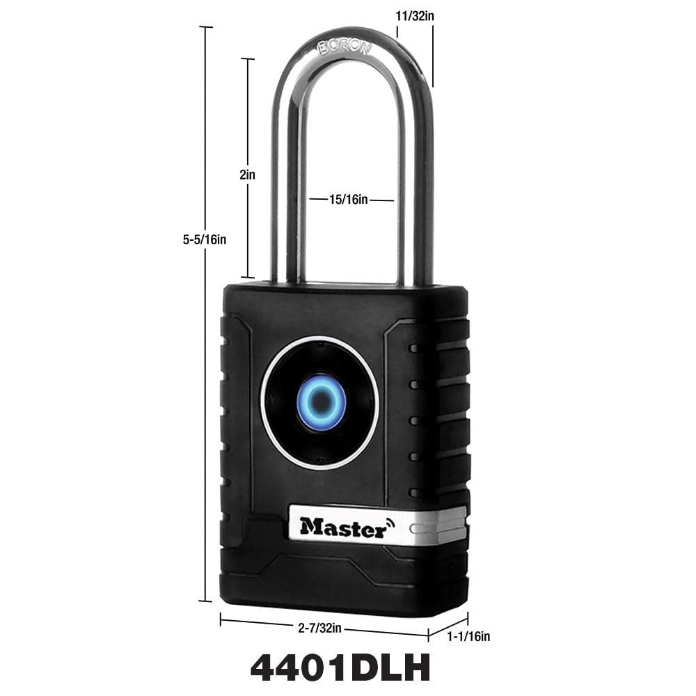 Master Lock Bluetooth Outdoor Padlock with Easy Backup Keypad Entry – 4401DLH